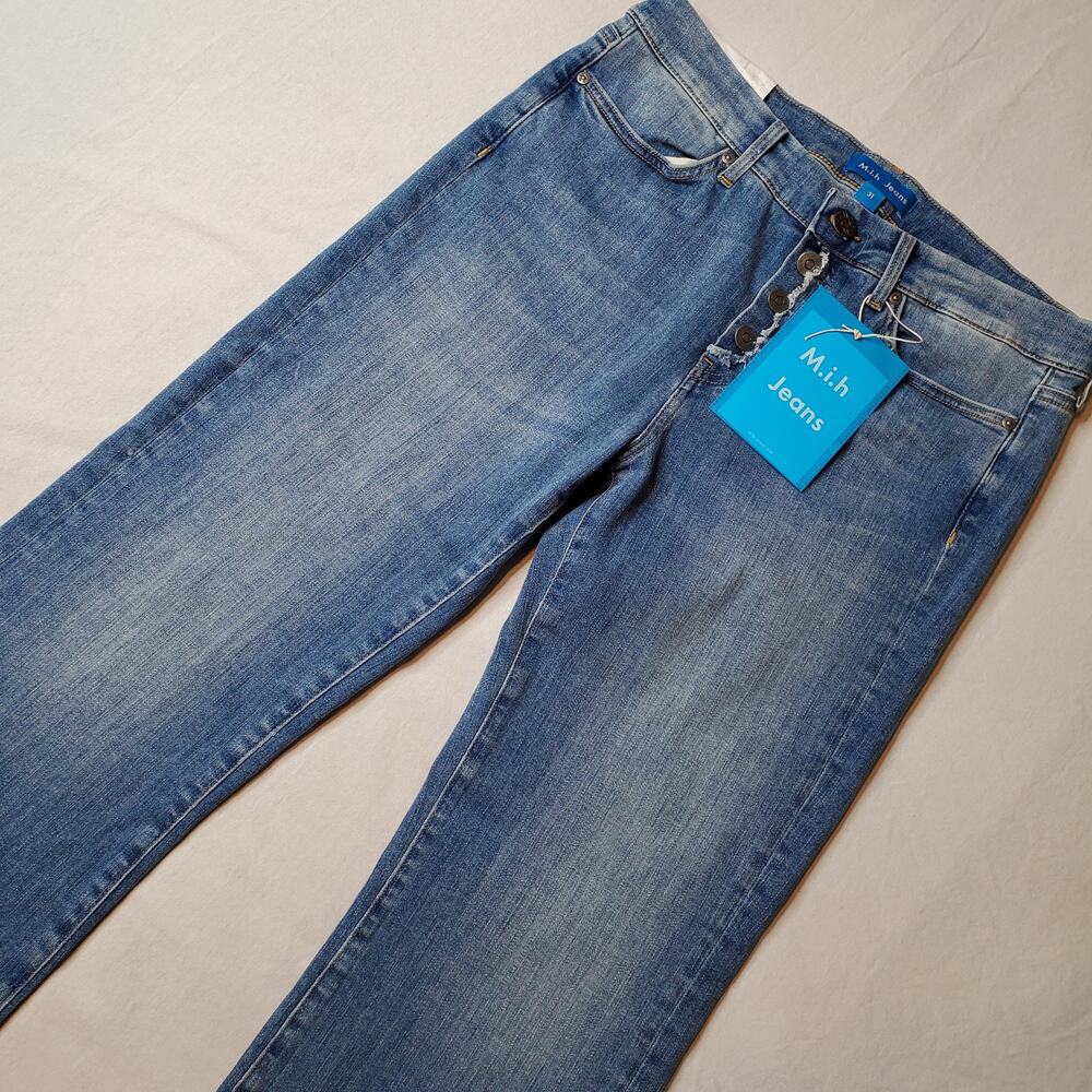 M.I.H. Women's Size 31 NWT Lou High Rise Cropped Bell Jeans Blue